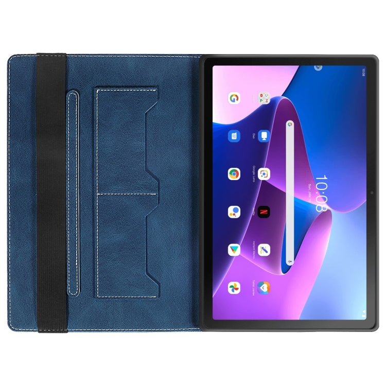 For Lenovo Tab M10 Plus 3rd Gen Splicing Series Tablet Leather Case(Royal Blue)