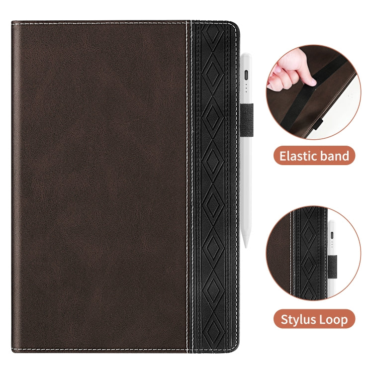 For Huawei MatePad SE Splicing Series Tablet Leather Case(Coffee)