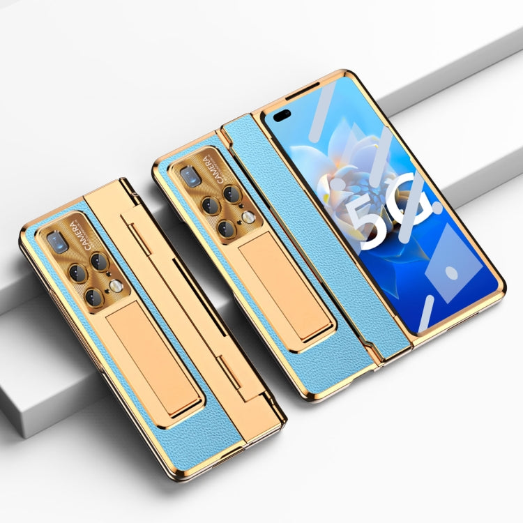 For Huawei Mate X2 Integrated Full Coverage Phone Case with Hinge(Gold+Blue)
