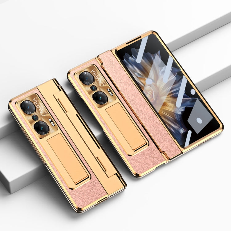 For Honor Magic Vs Integrated Full Coverage Phone Case with Hinge(Gold+Pink)
