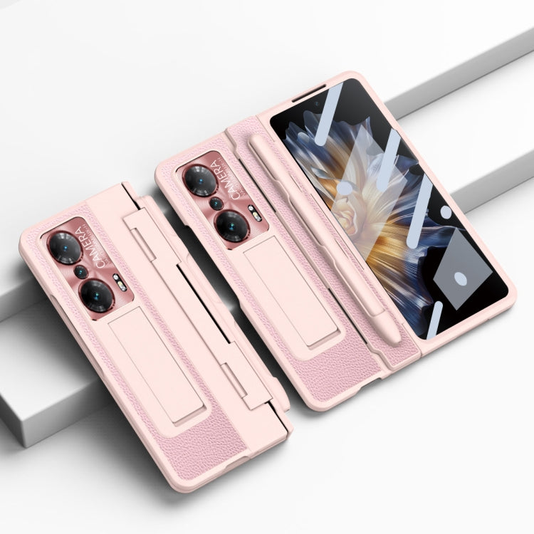 For Honor Magic Vs Integrated Full Coverage Hinge Phone Case with Stylus(Pink)