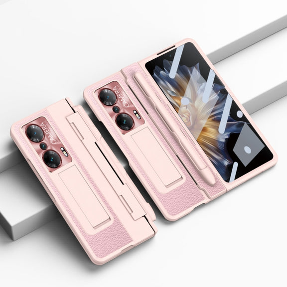 For Honor Magic Vs Integrated Full Coverage Hinge Phone Case with Stylus(Pink)