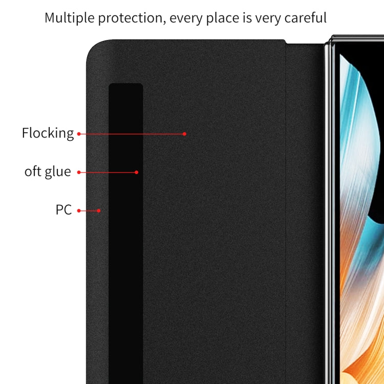 For Honor Magic Vs Side Window View Smart Lychee Texture Leather Phone Case(Red)
