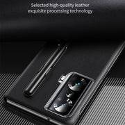 For Honor Magic Vs Side Window View Smart Lychee Texture Leather Phone Case with Pen Slot(Black)