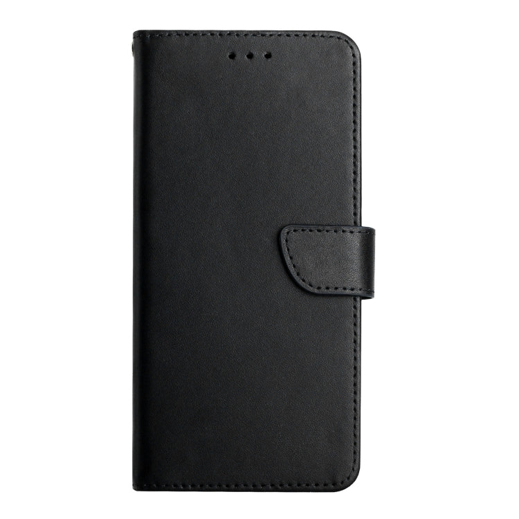 For Google Pixel 7A HT02 Genuine Leather Fingerprint-proof Flip Phone Case(Black)