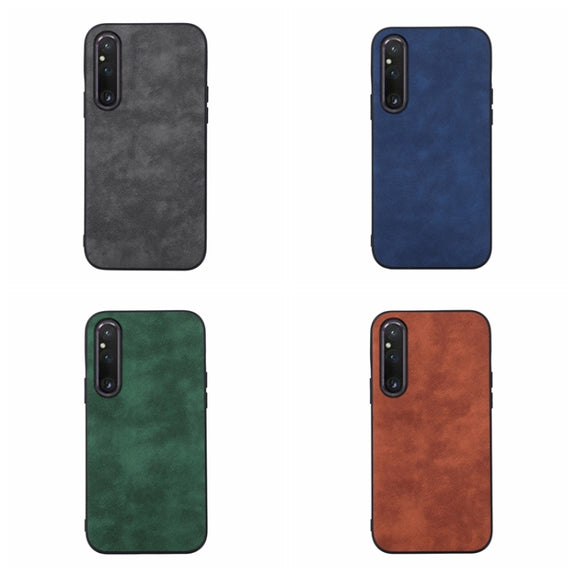 For Sony Xperia 1 V Morocco Texture PU Phone Case(Green)