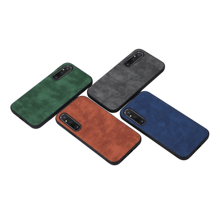 For Sony Xperia 1 V Morocco Texture PU Phone Case(Green)