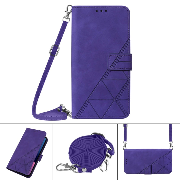 For OnePlus 11 Crossbody 3D Embossed Flip Leather Phone Case(Purple)