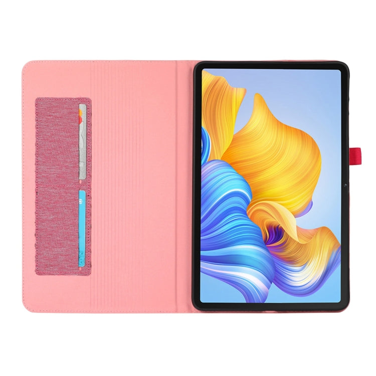 For Honor Pad 9 Pro / V8 Pro Fabric Leather Tablet Case(Pink)
