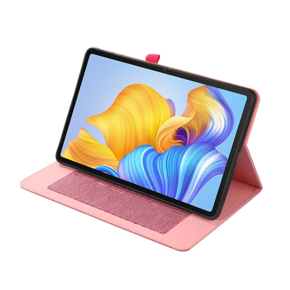 For Honor Pad 9 Pro / V8 Pro Fabric Leather Tablet Case(Pink)