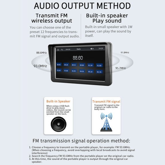 B5300A 7 inch Wireless CarPlay Car Bluetooth MP5 Player, Support Mobile Phone Interconnection