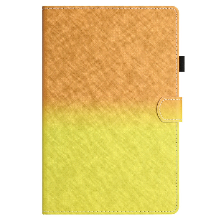 For 10 inch Universal Stitching Gradient Leather Tablet Case(Orange Yellow)