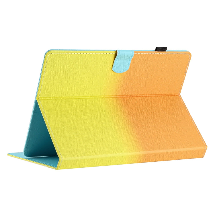 For 10 inch Universal Stitching Gradient Leather Tablet Case(Orange Yellow)