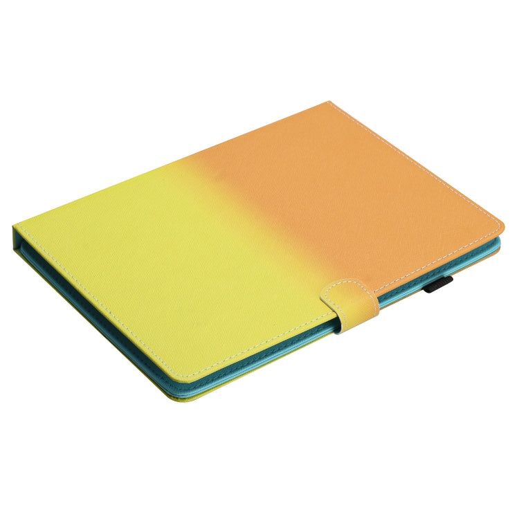 For 10 inch Universal Stitching Gradient Leather Tablet Case(Orange Yellow)
