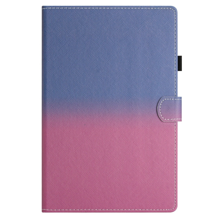 For 10 inch Universal Stitching Gradient Leather Tablet Case(Blue Rose)
