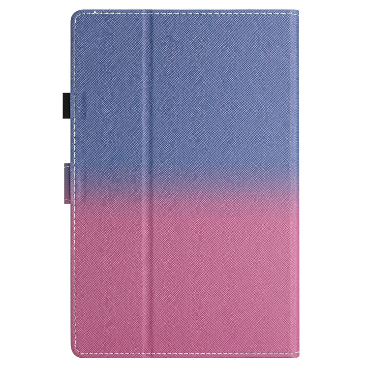 For 10 inch Universal Stitching Gradient Leather Tablet Case(Blue Rose)