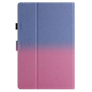 For 10 inch Universal Stitching Gradient Leather Tablet Case(Blue Rose)