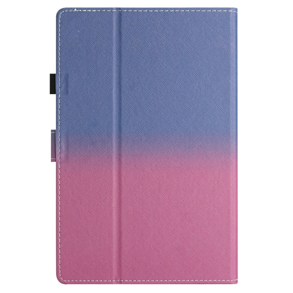 For 10 inch Universal Stitching Gradient Leather Tablet Case(Blue Rose)
