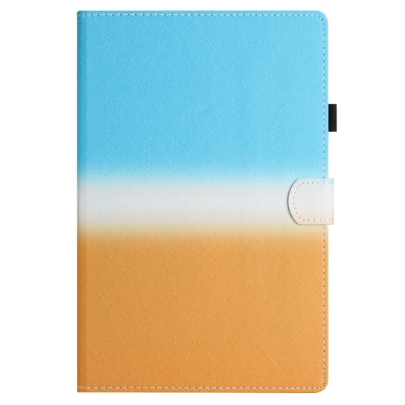 For 10 inch Universal Stitching Gradient Leather Tablet Case(Blue Orange)