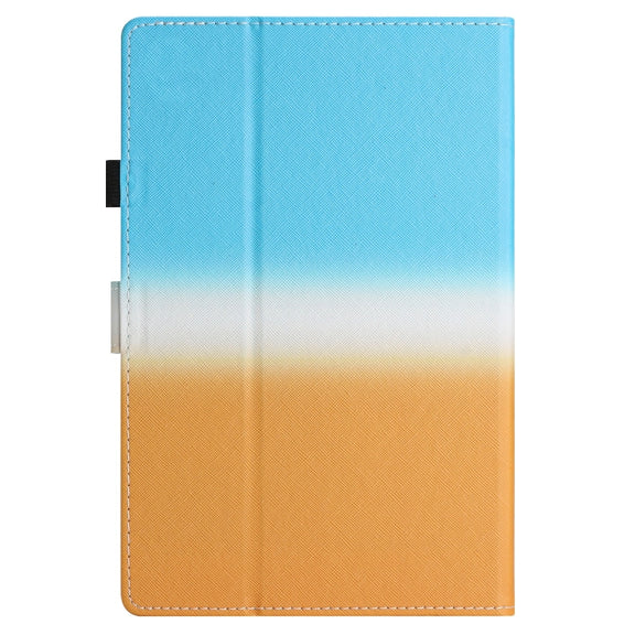 For 10 inch Universal Stitching Gradient Leather Tablet Case(Blue Orange)