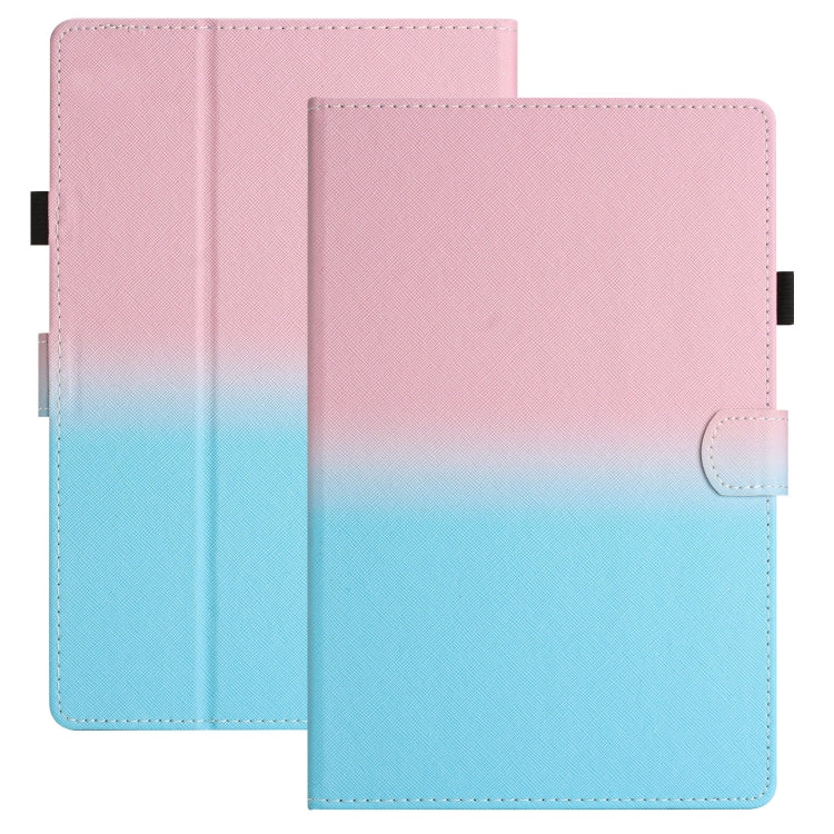 For 10 inch Universal Stitching Gradient Leather Tablet Case(Pink Blue)