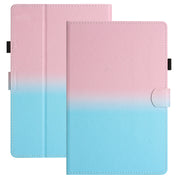 For 10 inch Universal Stitching Gradient Leather Tablet Case(Pink Blue)