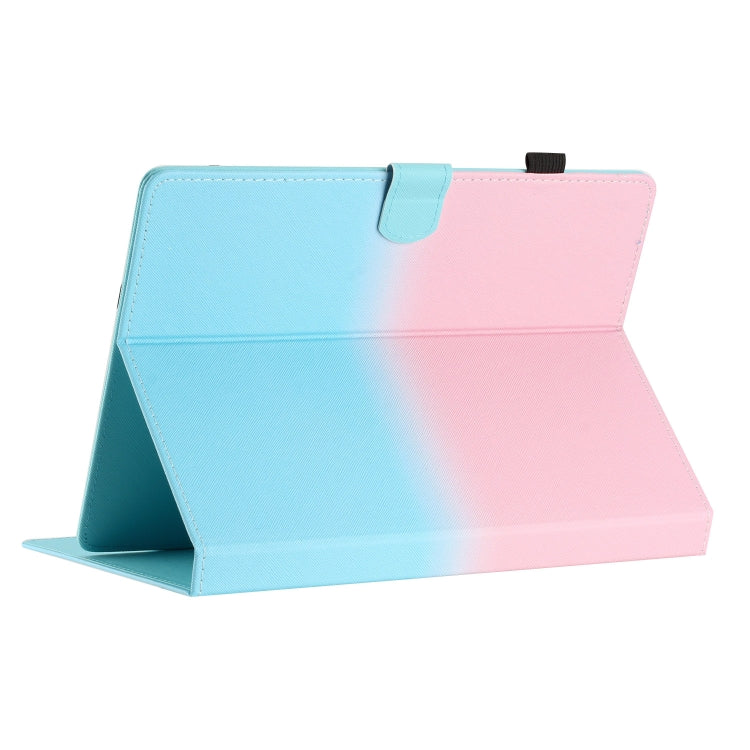 For 10 inch Universal Stitching Gradient Leather Tablet Case(Pink Blue)