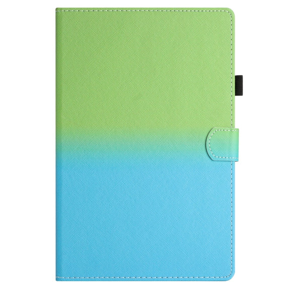 For 10 inch Universal Stitching Gradient Leather Tablet Case(Green Blue)