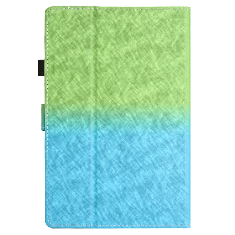 For 10 inch Universal Stitching Gradient Leather Tablet Case(Green Blue)
