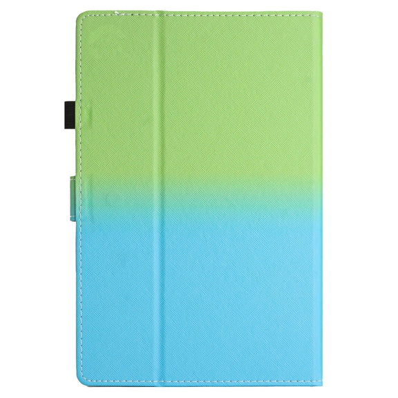 For 10 inch Universal Stitching Gradient Leather Tablet Case(Green Blue)