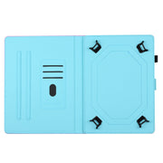 For 10 inch Universal Stitching Gradient Leather Tablet Case(Green Blue)
