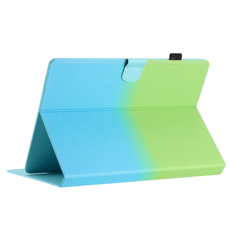 For 10 inch Universal Stitching Gradient Leather Tablet Case(Green Blue)