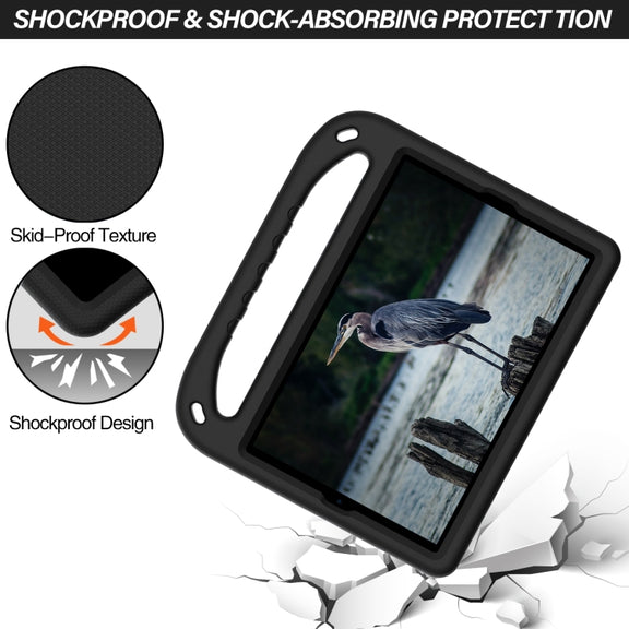 For Lenovo Tab K10 Handle EVA Shockproof Tablet Case with Holder(Black)