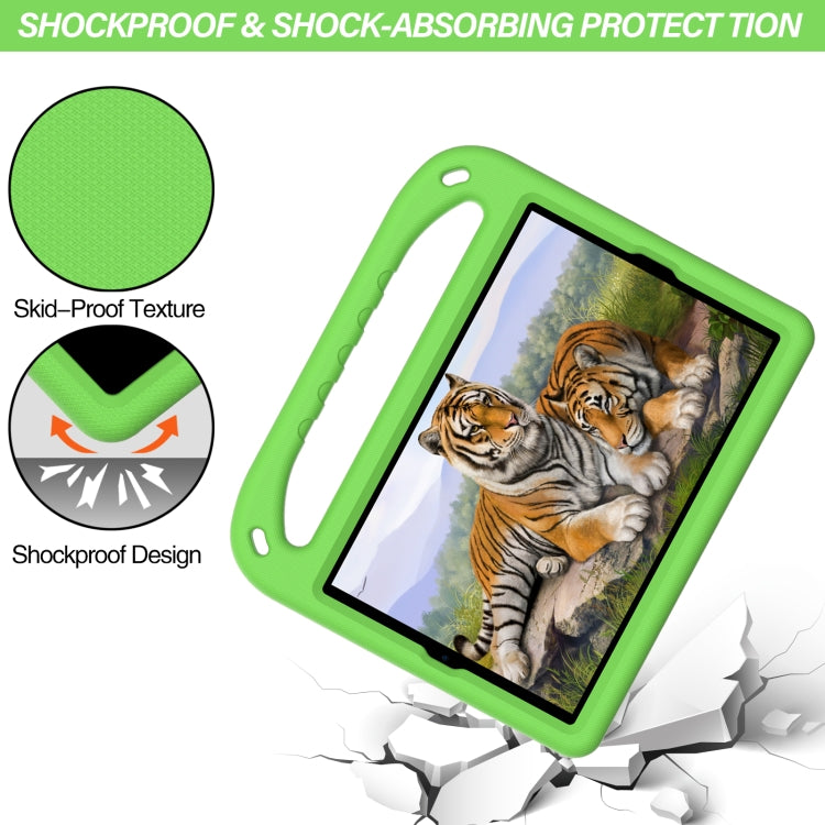 For Lenovo Tab K10 Handle EVA Shockproof Tablet Case with Holder(Green)