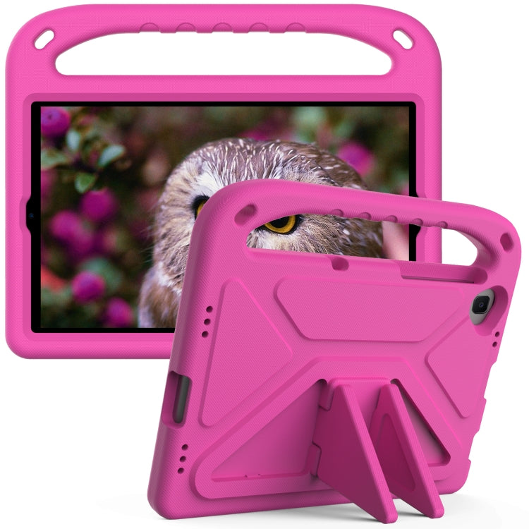 For Lenovo Tab K10 Handle EVA Shockproof Tablet Case with Holder(Rose Red)
