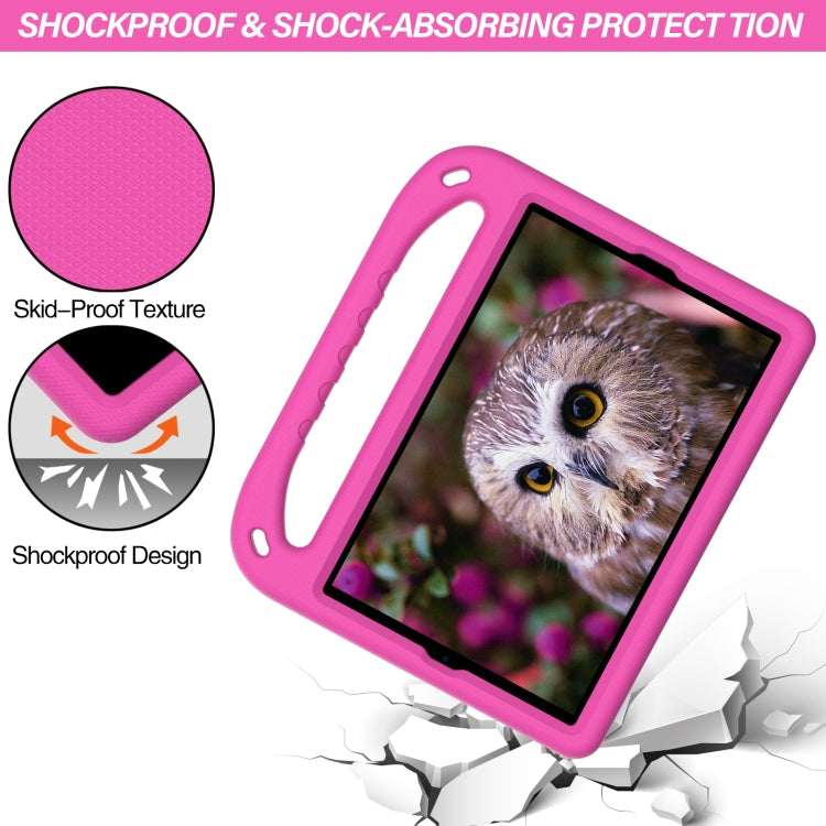 For Lenovo Tab K10 Handle EVA Shockproof Tablet Case with Holder(Rose Red)