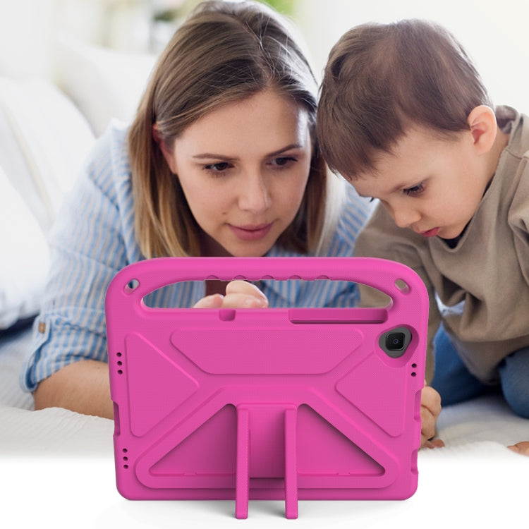 For Lenovo Tab K10 Handle EVA Shockproof Tablet Case with Holder(Rose Red)
