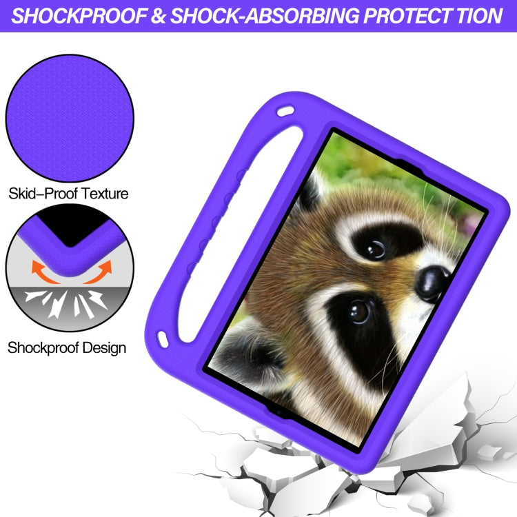 For Lenovo Tab K10 Handle EVA Shockproof Tablet Case with Holder(Purple)