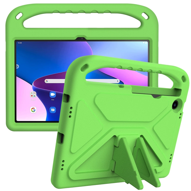 For Lenovo Tab M10 Plus 10.6 3rd Gen 2022 Handle EVA Shockproof Tablet Case with Holder(Green)