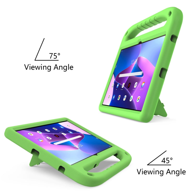 For Lenovo Tab M10 Plus 10.6 3rd Gen 2022 Handle EVA Shockproof Tablet Case with Holder(Green)