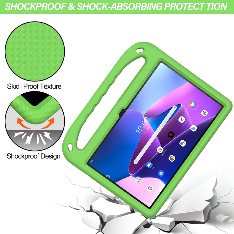 For Lenovo Tab M10 Plus 10.6 3rd Gen 2022 Handle EVA Shockproof Tablet Case with Holder(Green)