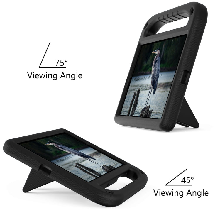 For Lenovo Tab M10 HD 2nd Gen Handle EVA Shockproof Tablet Case with Holder(Black)