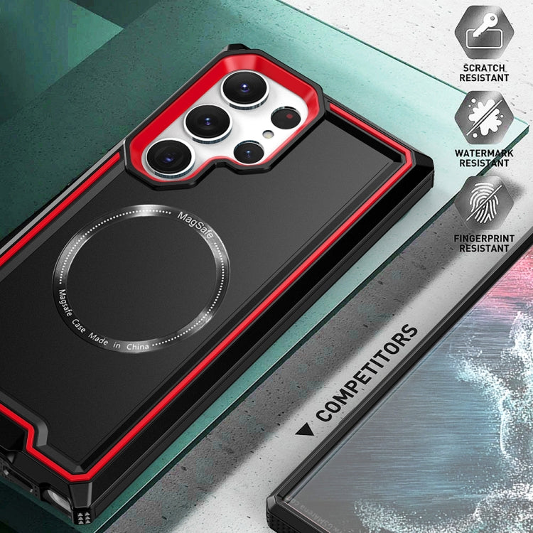 For Samsung Galaxy S23+ 5G Armour Two-color MagSafe Magnetic TPU + PC Phone Case(Black)