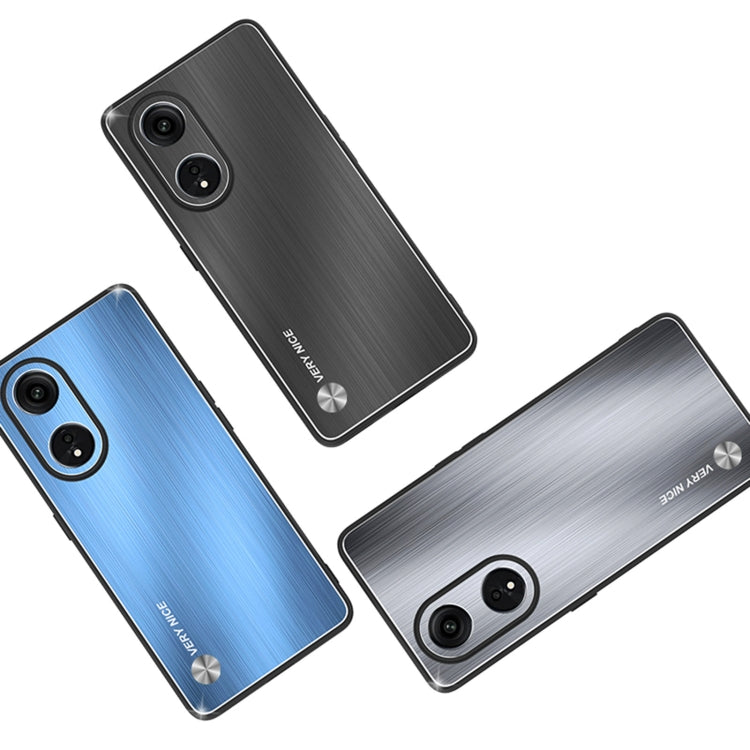 For OPPO A1 Pro / A98 Metal Brushed Texture Shockproof Phone Case(Silver)