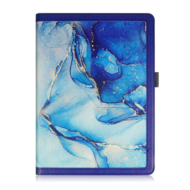 For 10 inch Marble Pattern Stitching Leather Tablet Case(Blue)