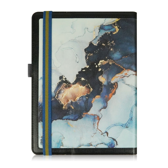 For 10 inch Marble Pattern Stitching Leather Tablet Case(Black)