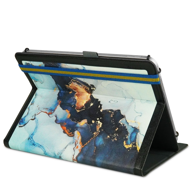 For 10 inch Marble Pattern Stitching Leather Tablet Case(Black)