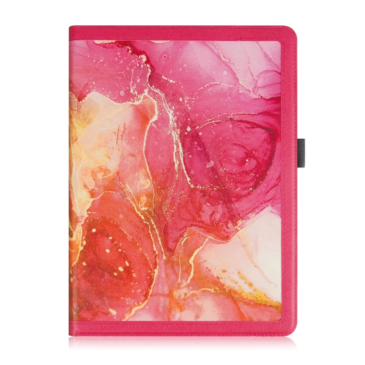 For 10 inch Marble Pattern Stitching Leather Tablet Case(Pink)