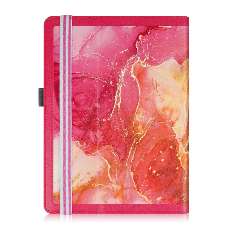For 10 inch Marble Pattern Stitching Leather Tablet Case(Pink)