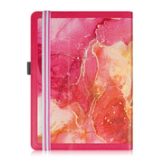 For 10 inch Marble Pattern Stitching Leather Tablet Case(Pink)